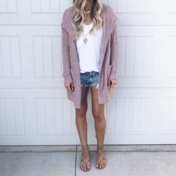 Gunny Sack Sweaters - S Drape Front Popcorn Cardigan